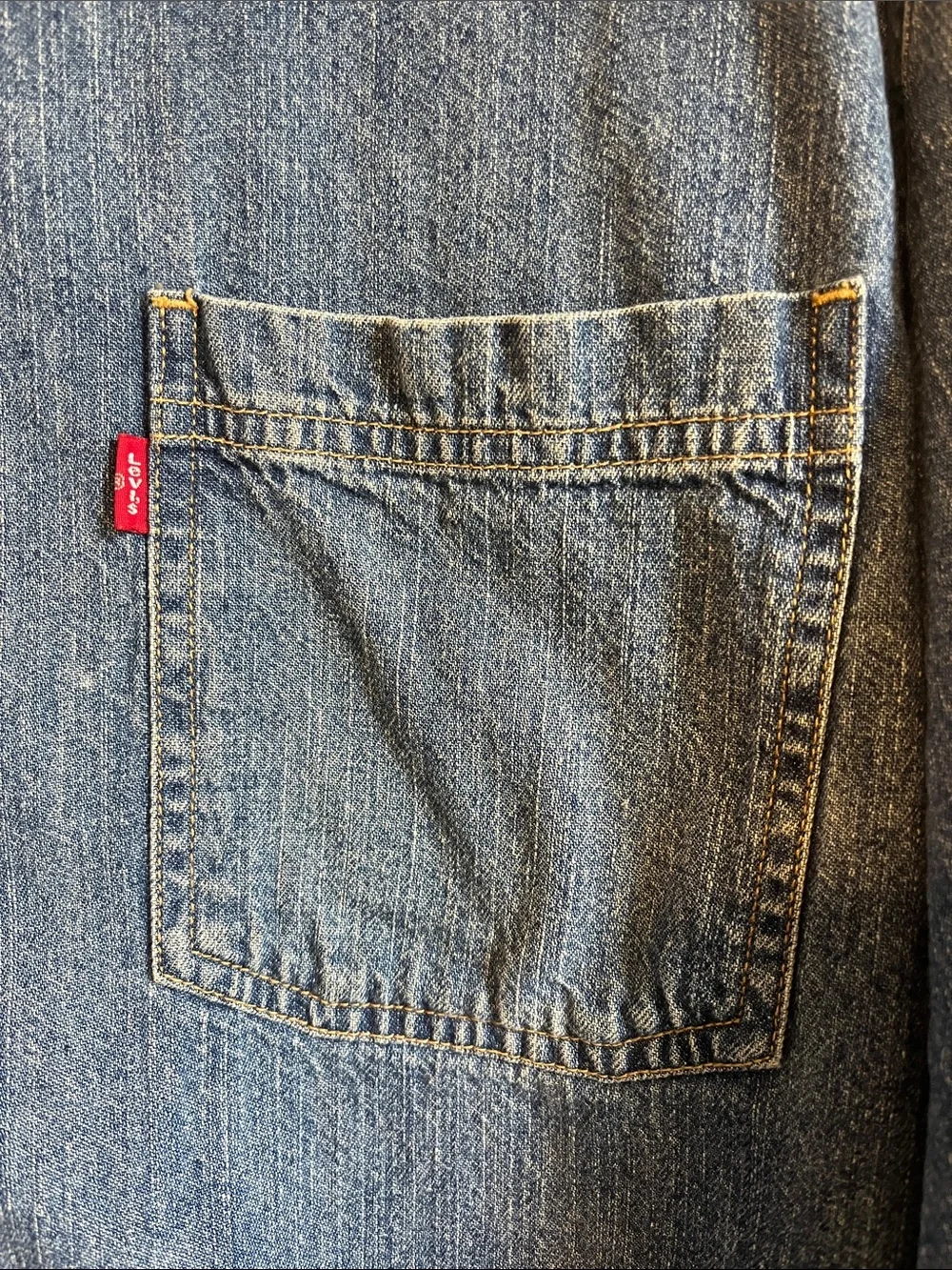 Vintage 90’s Men’s Levi's Red Tag Authentic Jeanswear denim button-down shirt.